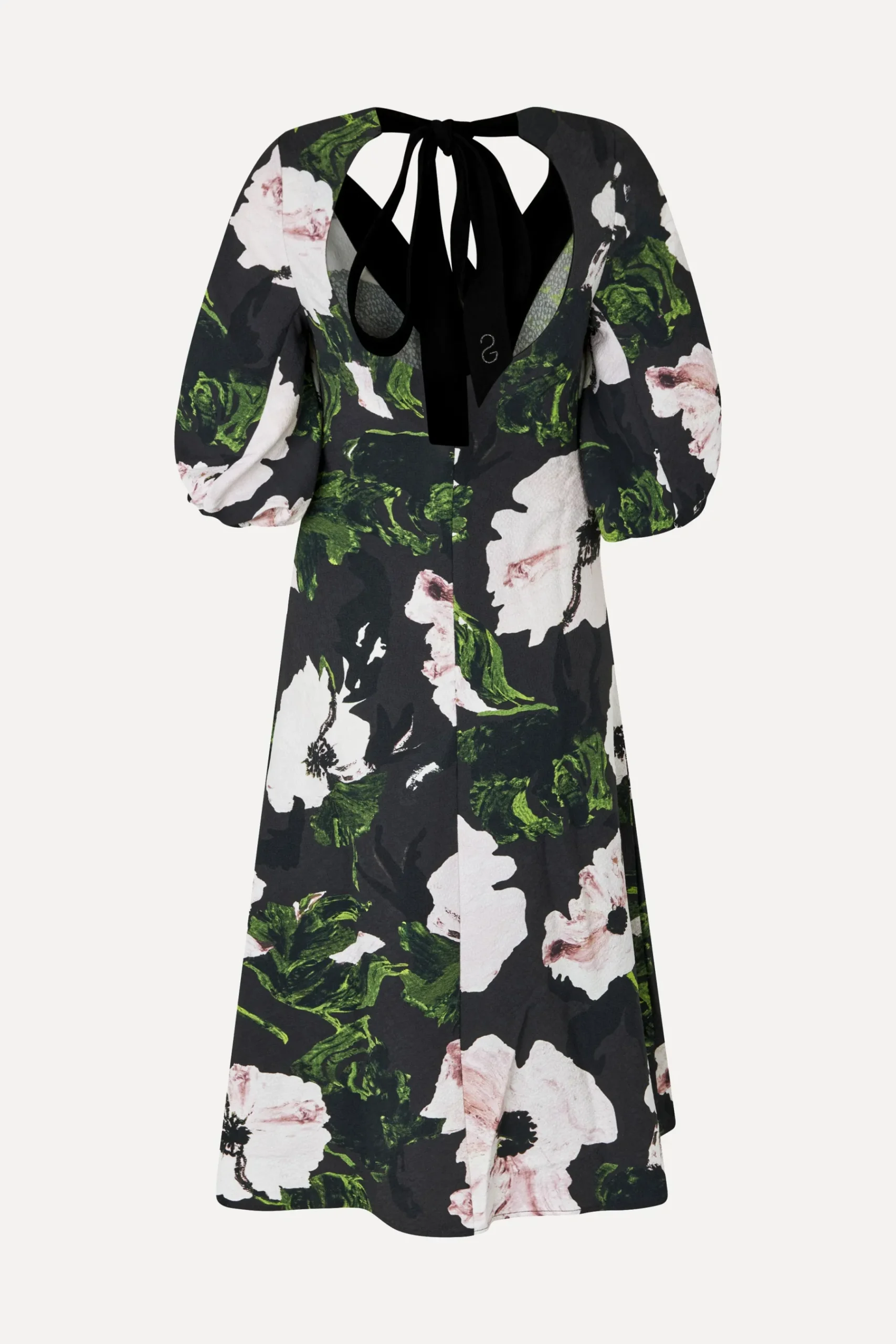 STINE GOYA 3/4 Volume Sleeves Midi Dress - Umber Windflower UmberWindflower Online