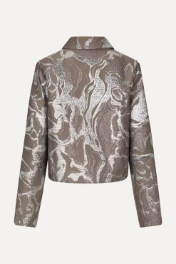 STINE GOYA Boxy Straight Jacket - Abstract Foliage AbstractFoliage Discount