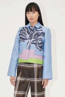 STINE GOYA Boxy Straight Jacket - Tree Fashion