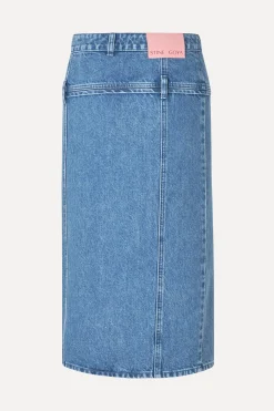 STINE GOYA Button Slit Detail Midi Skirt - Denim Blue DenimBlue Sale