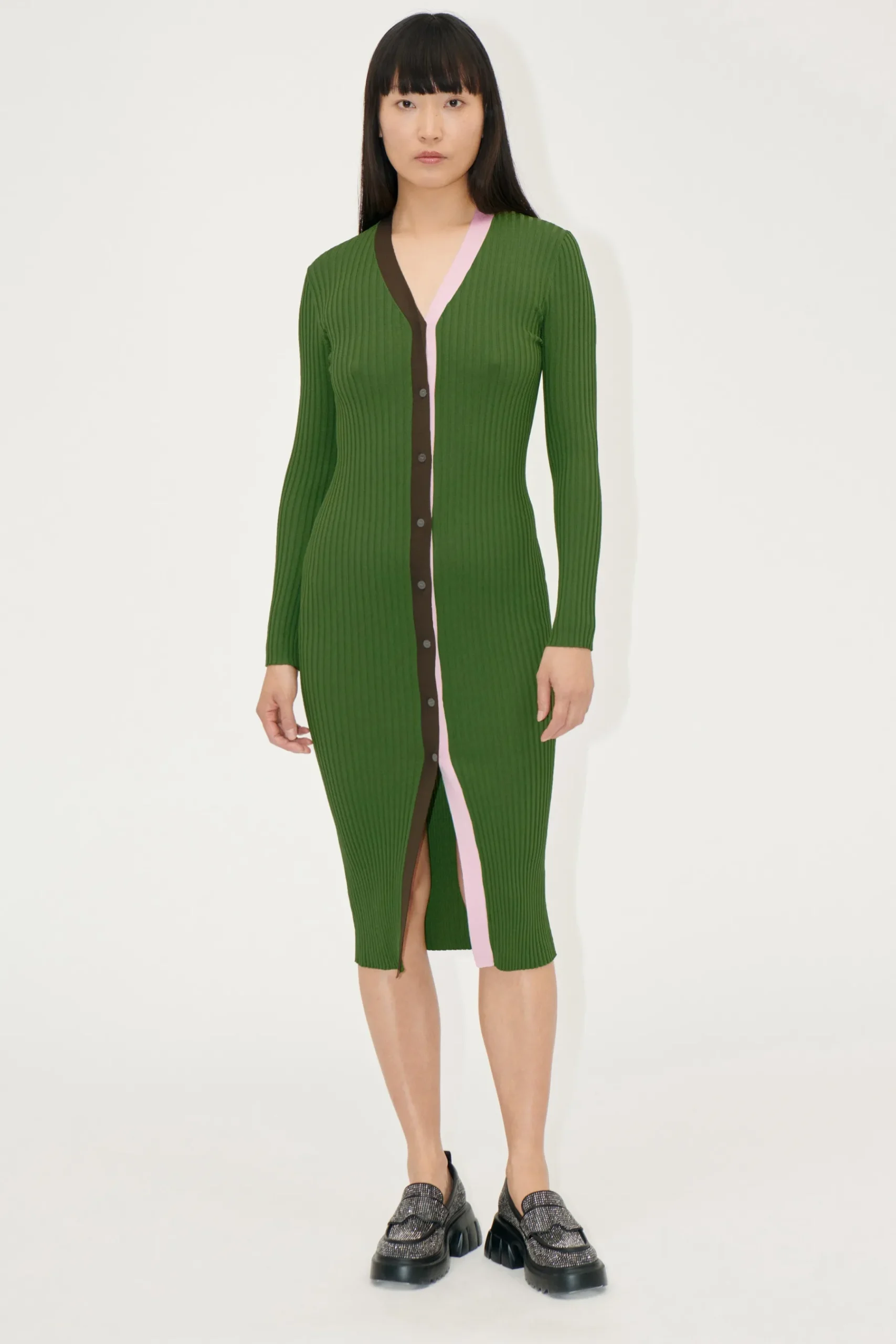 STINE GOYA Cardigan Dress - Sage Green Multi SageGreenMulti Cheap