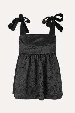 STINE GOYA Contrasted Tie Top - Jet Black JetBlack Best Sale