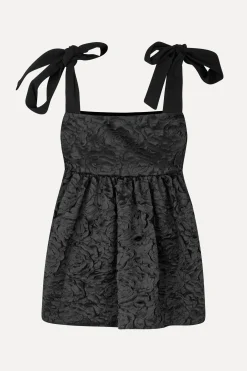 STINE GOYA Contrasted Tie Top - Jet Black JetBlack Best Sale