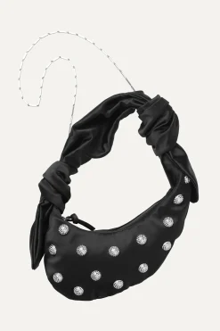 STINE GOYA Crystal Studs Knotted Satchel Micro - Black Cheap