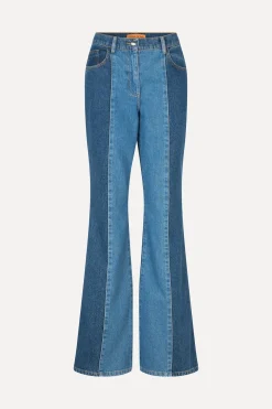 STINE GOYA Denim Flared Pants - Two Tone Denim TwoToneDenim Store