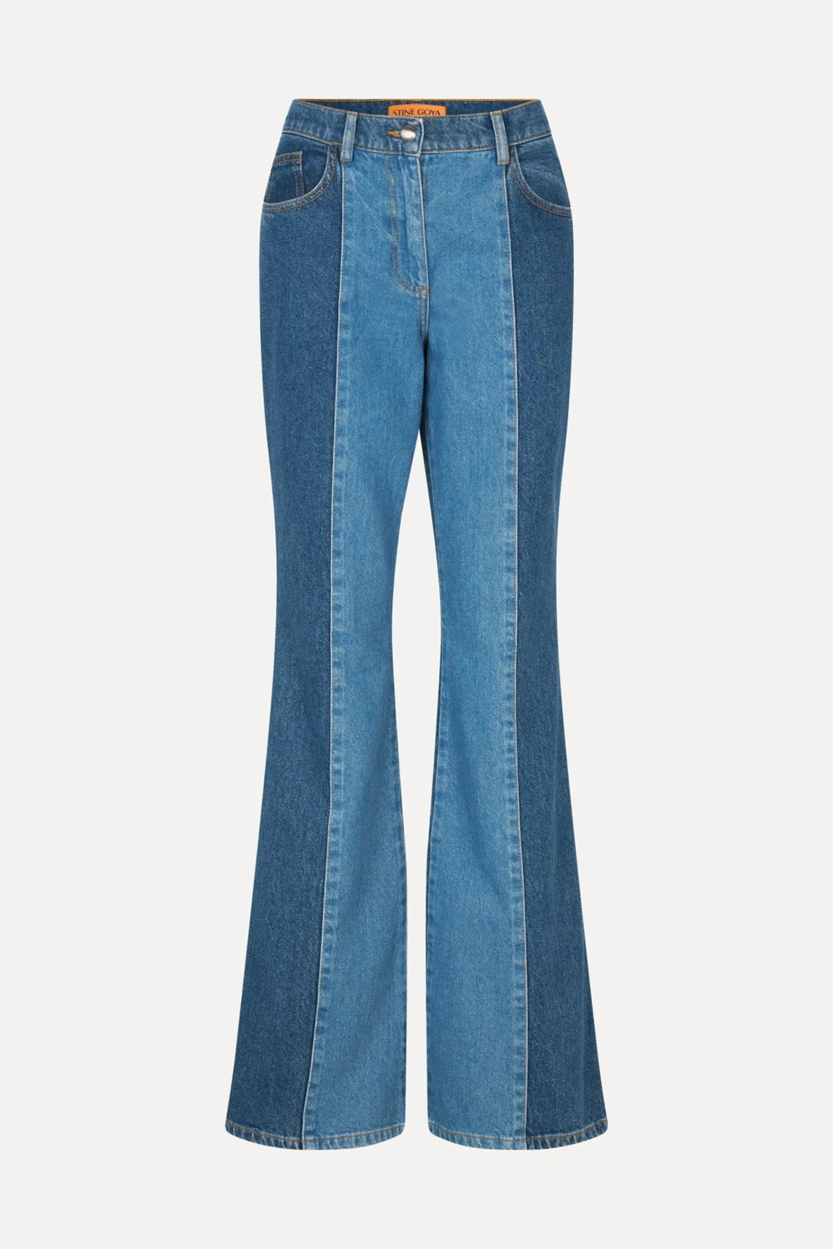 STINE GOYA Denim Flared Pants - Two Tone Denim TwoToneDenim Store