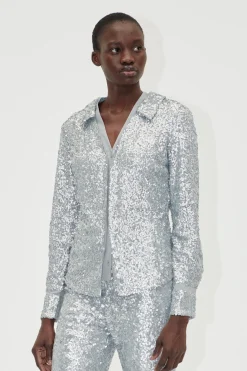 STINE GOYA Double Collar Shirt - Steel Grey SteelGrey Outlet