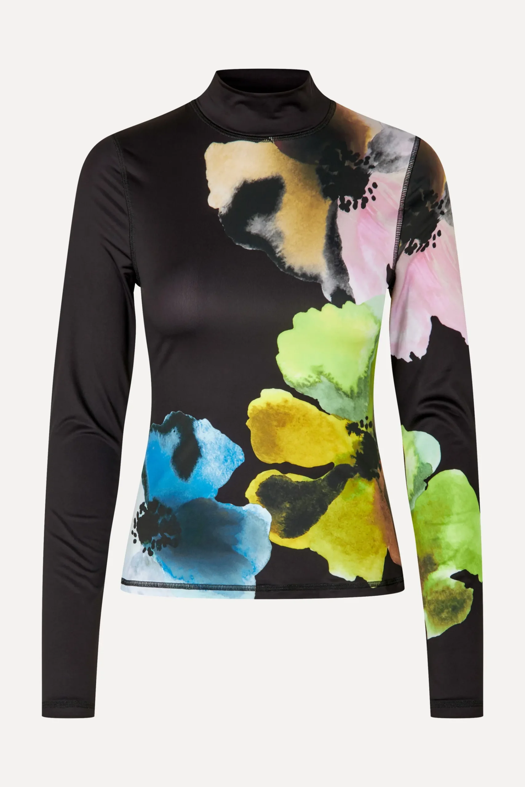 STINE GOYA Elastic High Neck Collared Top - Watercolor Bloom Maxi WatercolorBloomMaxi Cheap