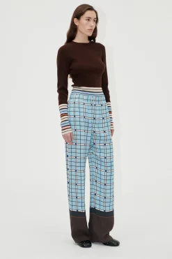 STINE GOYA Elasticated Long Pants - Window Check WindowCheck Best