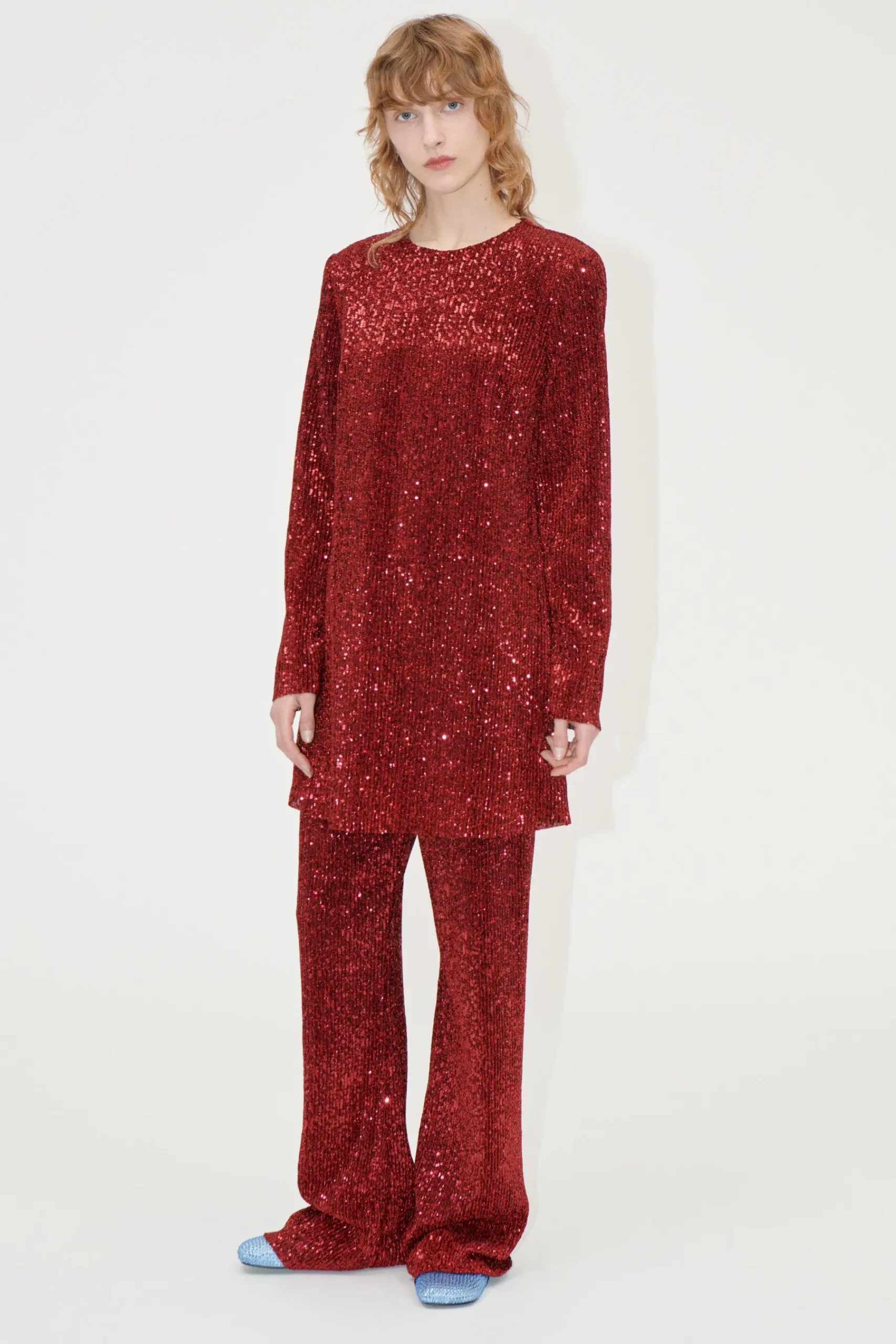 STINE GOYA Fluid Short Dress - Bordeaux Discount