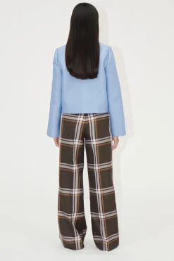 STINE GOYA Front Pleat Long Straight Pants - Weaved Checks WeavedChecks Online