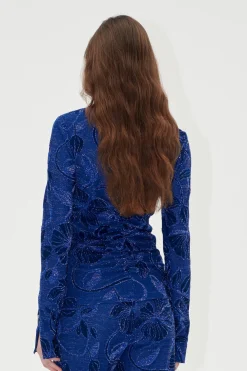 STINE GOYA Gathered Long Sleeve High Neck Collar Top - Fine Line Poppies FineLinePoppies New