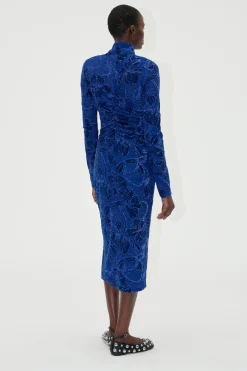 STINE GOYA Gathered Long Sleeve Midi Dress - Fine Line Poppies FineLinePoppies Online