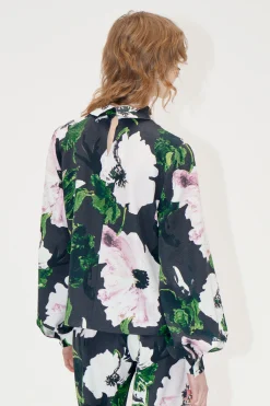 STINE GOYA Gathered Long Sleeve Top - Umber Windflower UmberWindflower Best