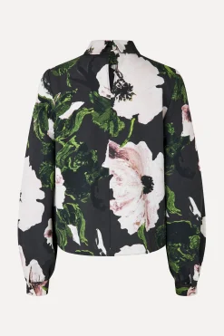 STINE GOYA Gathered Long Sleeve Top - Umber Windflower UmberWindflower Best