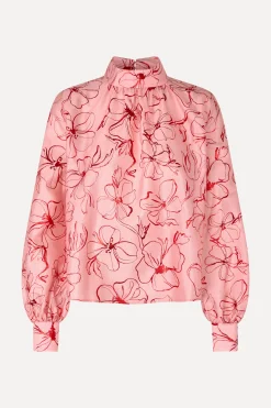 STINE GOYA Gathered Long Sleeve Top - Foil Foliage FoilFoliage Outlet