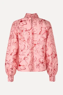 STINE GOYA Gathered Long Sleeve Top - Foil Foliage FoilFoliage Outlet