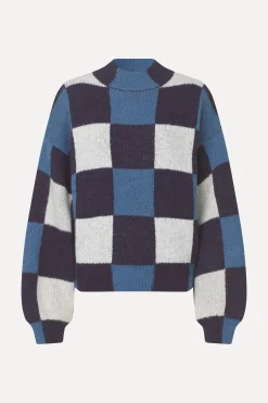 STINE GOYA Gingham Check Sweater - Blue Gingham Check BlueGinghamCheck Fashion