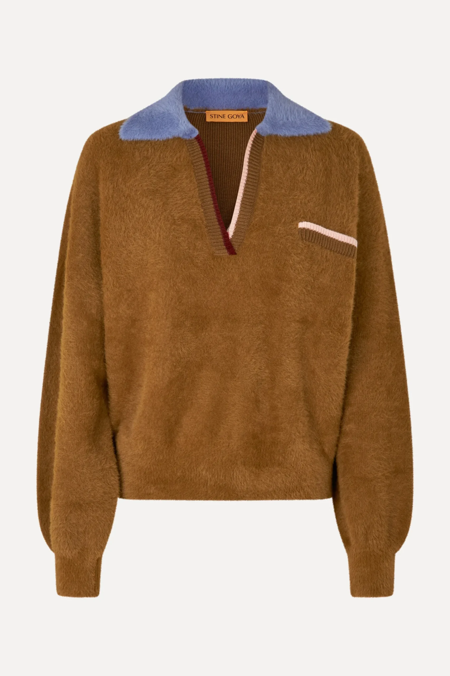 STINE GOYA Knit Polo - Partridge Brown PartridgeBrown Cheap