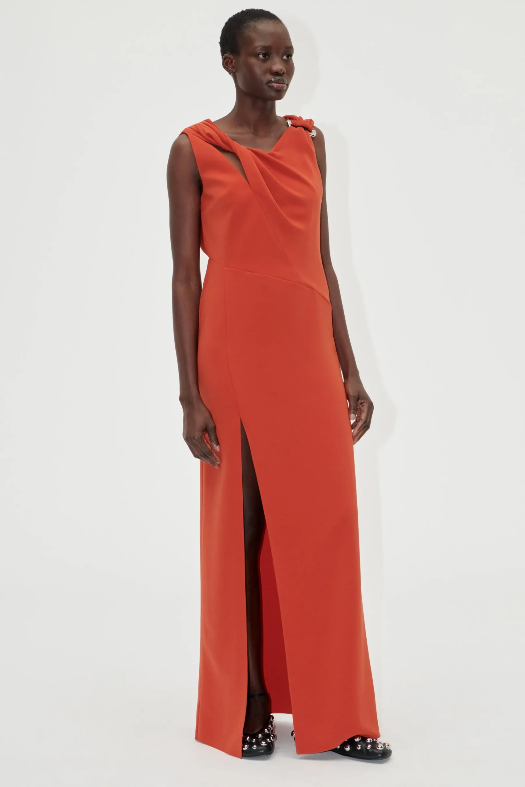 STINE GOYA Knotted Floor Length Dress - Red Ochre RedOchre Clearance