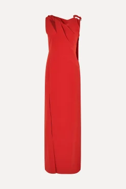 STINE GOYA Knotted Floor Length Dress - Red Ochre RedOchre Clearance