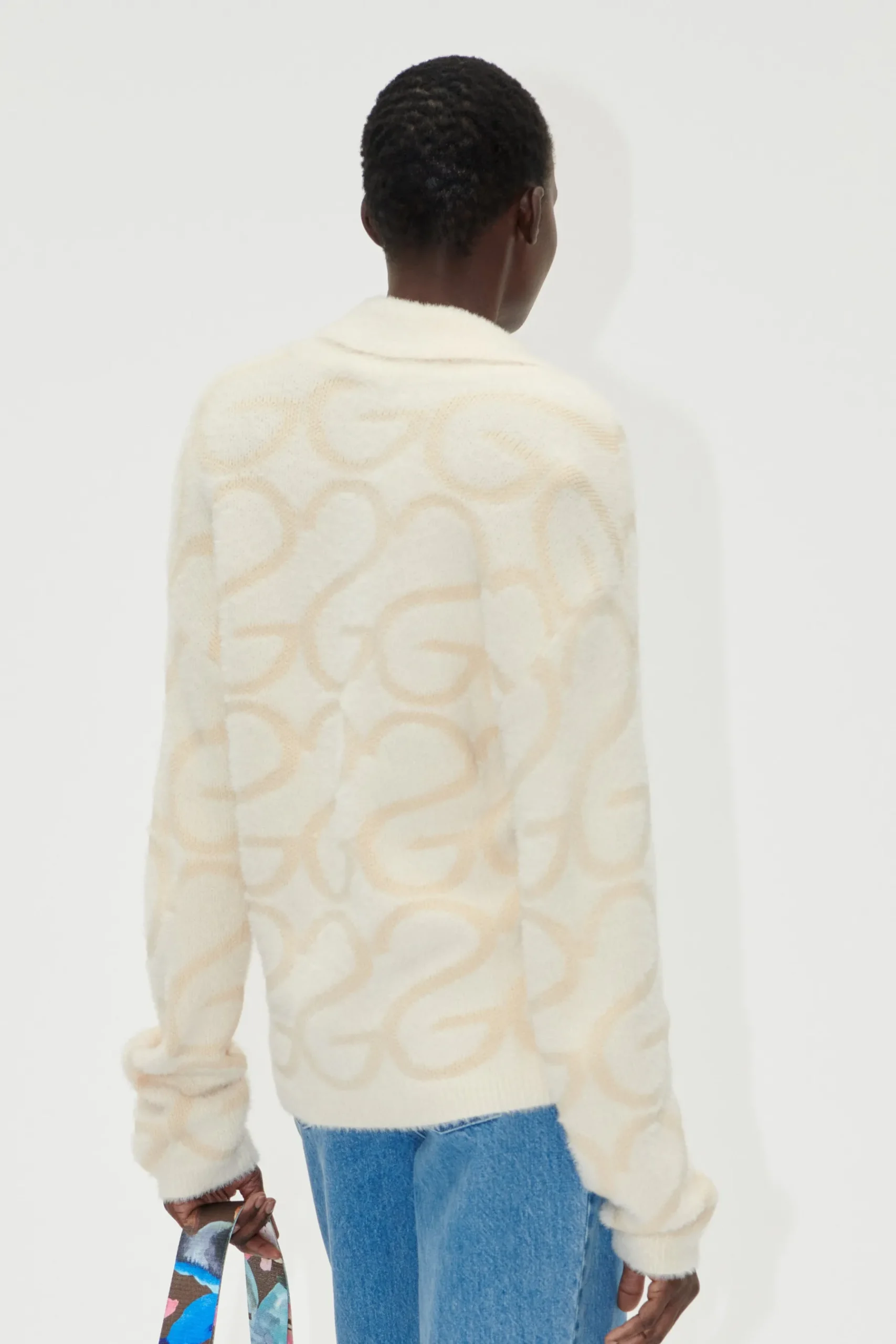 STINE GOYA Long Sleeve Cropped Cardigan - SG Monogram SGMonogram Sale