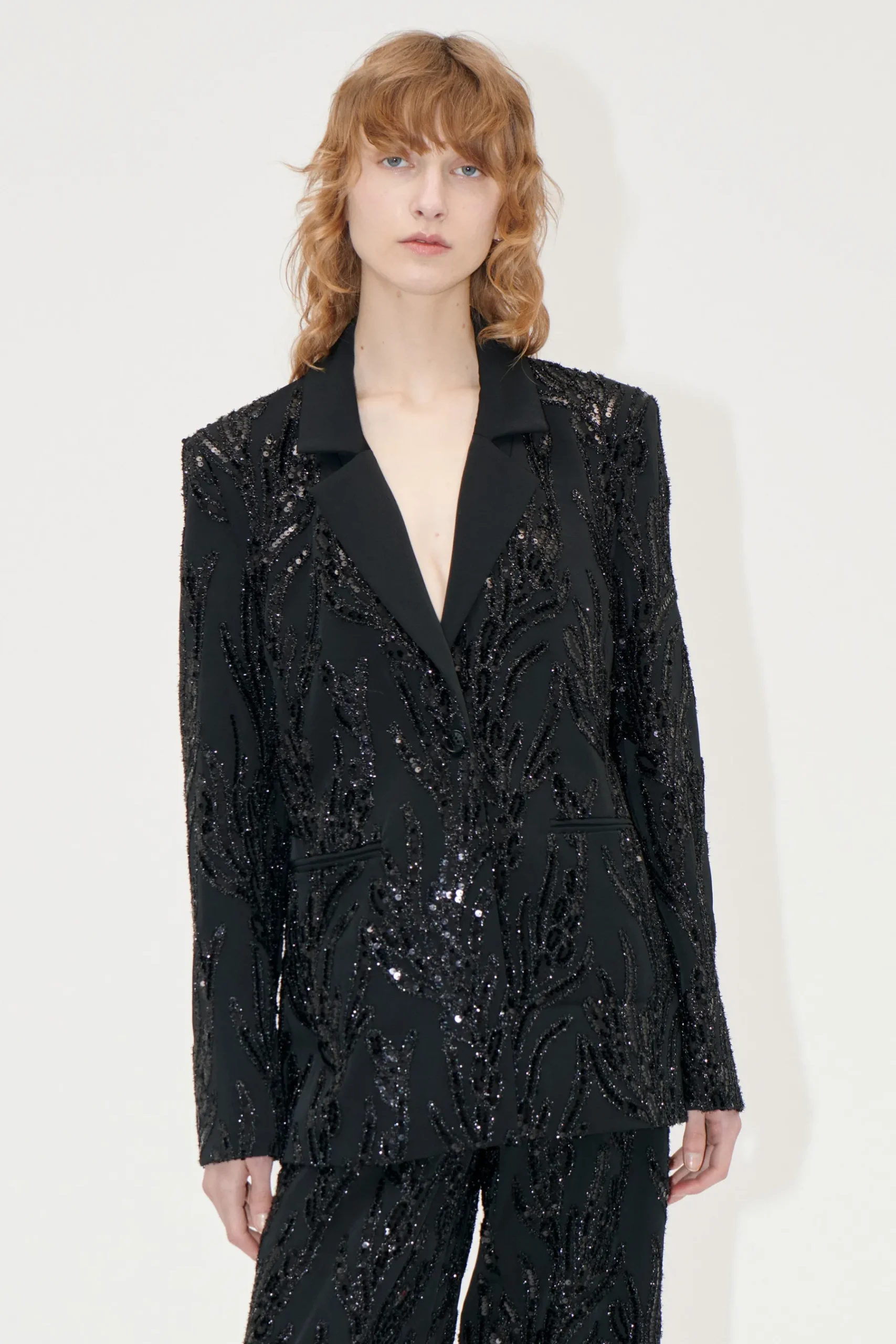 STINE GOYA Long Sleeve Fitted Blazer - Abstract Embellishment AbstractEmbellishment Sale