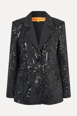STINE GOYA Long Sleeve Fitted Blazer - Abstract Embellishment AbstractEmbellishment Sale