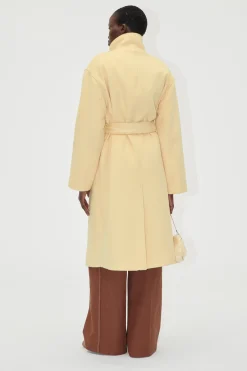 STINE GOYA Long Sleeve High Collar Coat - Butter Milk ButterMilk Hot
