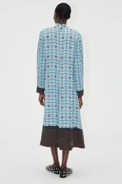 STINE GOYA Long Sleeve Midi Dress - Window Check WindowCheck Flash Sale