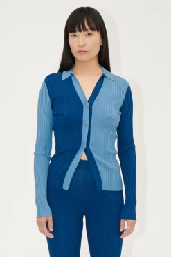 STINE GOYA Long Sleeve Polo - Blue Jean BlueJean Cheap