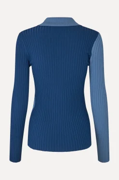 STINE GOYA Long Sleeve Polo - Blue Jean BlueJean Cheap