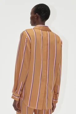 STINE GOYA Long Sleeve Shirt - Cocoa Stripes CocoaStripes Discount