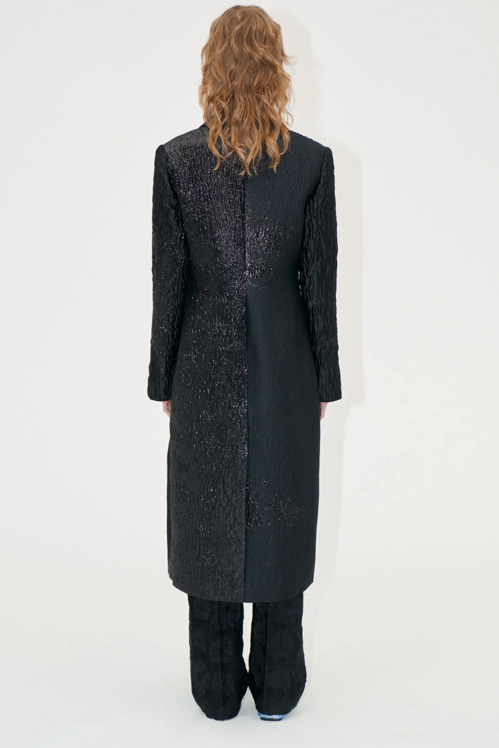 STINE GOYA Long Sleeve Straight Coat - Black Impressionist Hue BlackImpressionistHue Sale