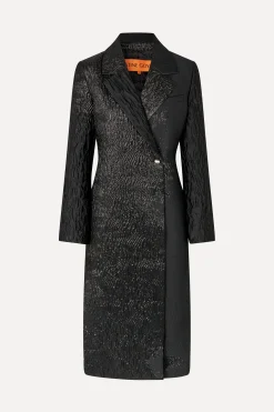 STINE GOYA Long Sleeve Straight Coat - Black Impressionist Hue BlackImpressionistHue Sale
