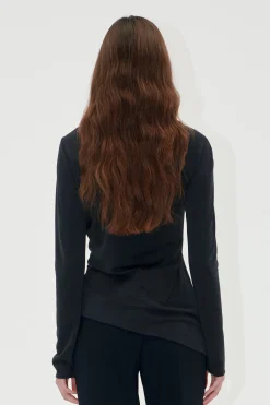 STINE GOYA Long Sleeve Top With Fixed Buckle - Jet Black JetBlack Outlet