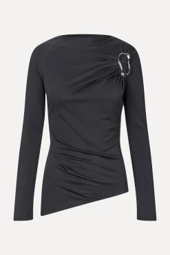STINE GOYA Long Sleeve Top With Fixed Buckle - Jet Black JetBlack Outlet