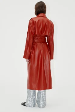 STINE GOYA Oversized Trenchcoat With Buckle Belt - Red Ochre RedOchre Hot