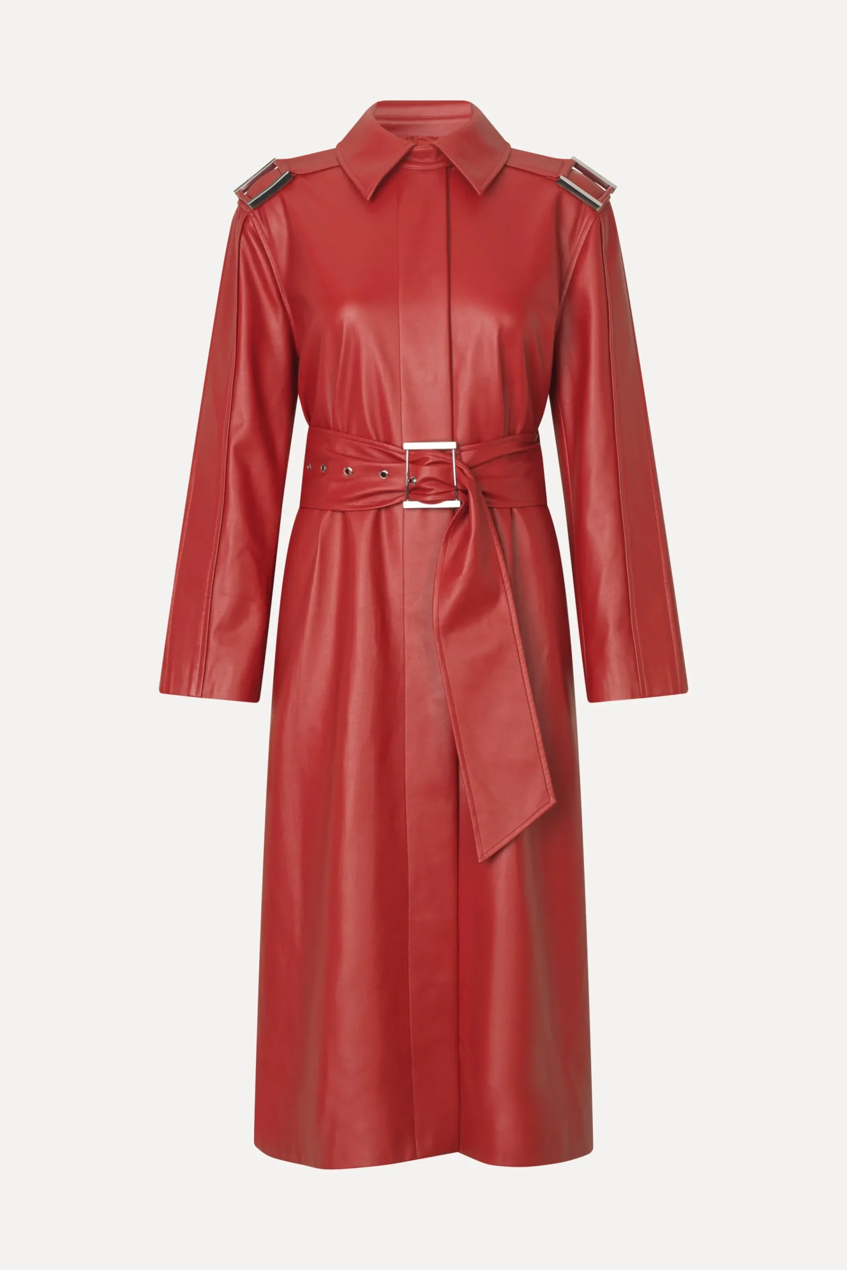 STINE GOYA Oversized Trenchcoat With Buckle Belt - Red Ochre RedOchre Hot