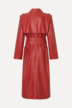 STINE GOYA Oversized Trenchcoat With Buckle Belt - Red Ochre RedOchre Hot