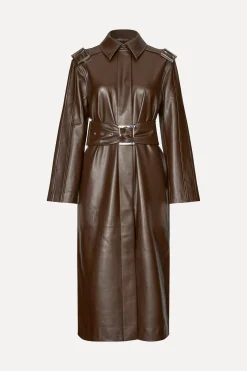 STINE GOYA Oversized Trenchcoat With Buckle Belt - Chocolate Store