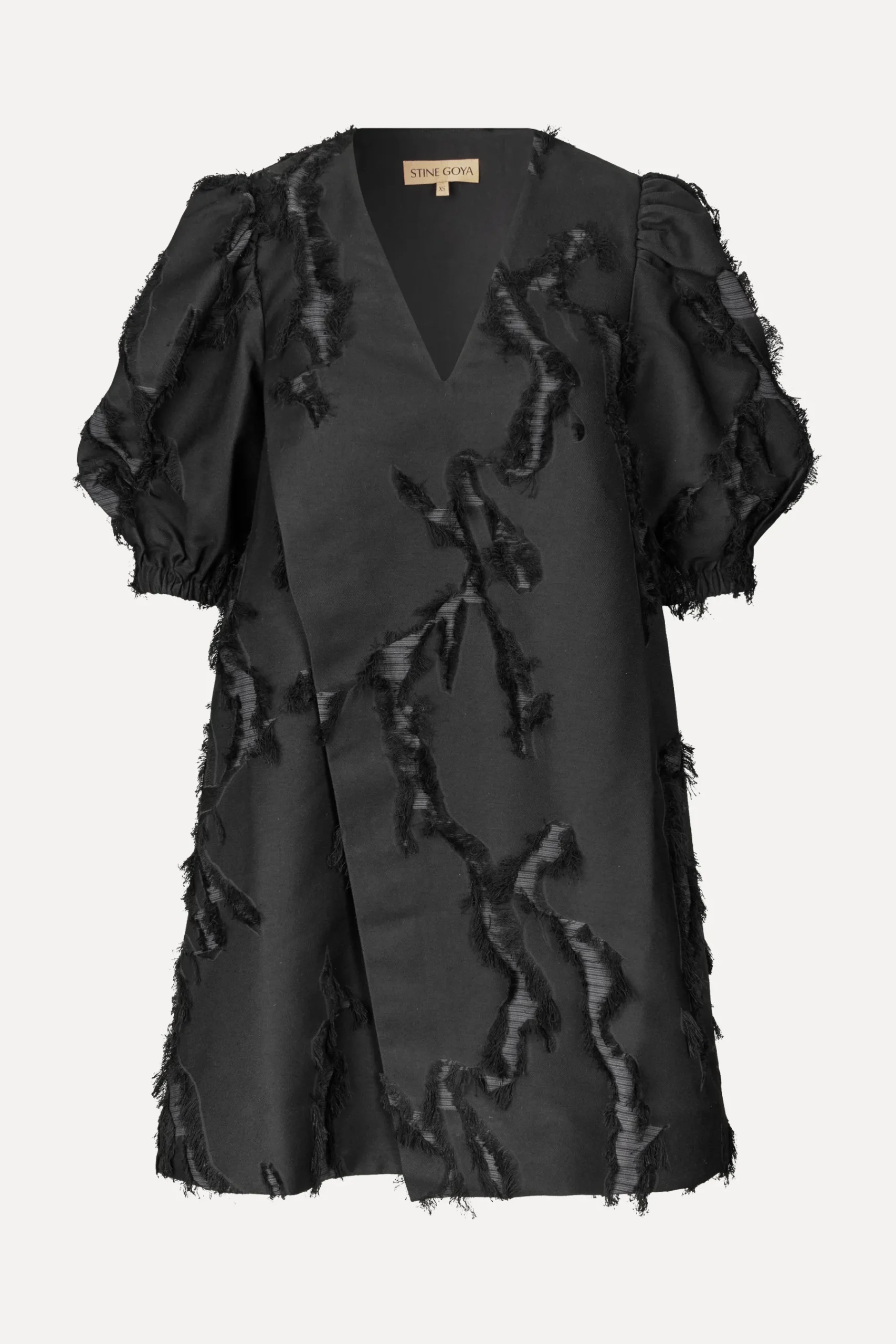 STINE GOYA Puffy Sleeves Mini Dress - Jet Black JetBlack Best