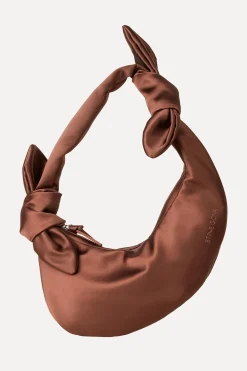 STINE GOYA Satin Knotted Satchel - Chocolate Outlet