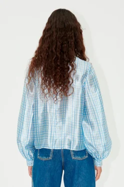 STINE GOYA SGAshley Blouse - Blue Check BlueCheck Sale