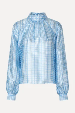 STINE GOYA SGAshley Blouse - Blue Check BlueCheck Sale