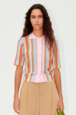 STINE GOYA SGDarcy Cardigan - Multi Stripe MultiStripe Cheap