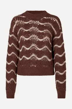 STINE GOYA SGDirch Jumper - Cream Waves CreamWaves Sale