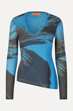 STINE GOYA SGFlorian Blouse - Brown Brush Stroke Poppy BrownBrushStrokePoppy Shop