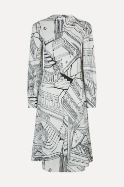 STINE GOYA Shoulder Pleated Long Dress - Fineline Staircase FinelineStaircase Store