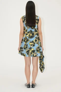 STINE GOYA Sleeveless V-Neck Short Dress - Blue Anemone Jacquard NeckShortDress-BlueAnemoneJacquard Discount